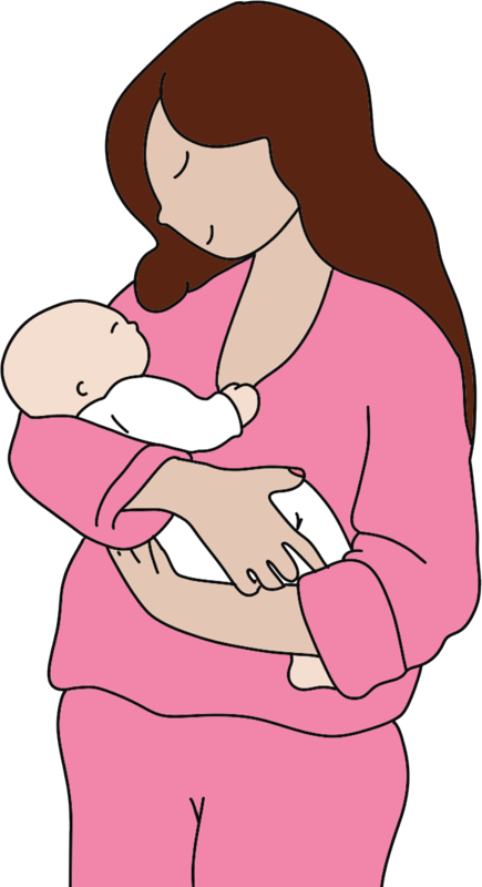 A mother holding her baby